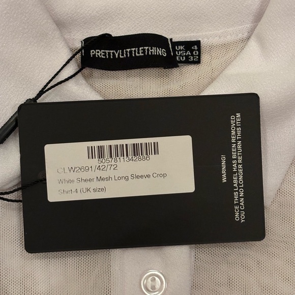 PrettyLittle Thing Mesh Button-down Top - never worn - Picture 3 of 3